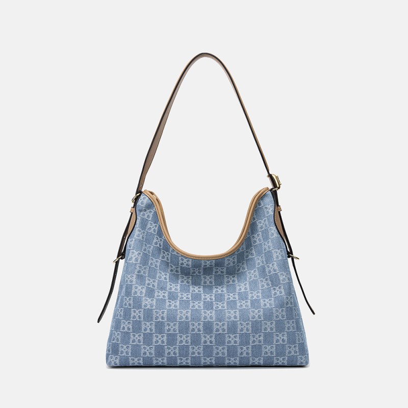 Large-capacity commuter new texture bag denim bag